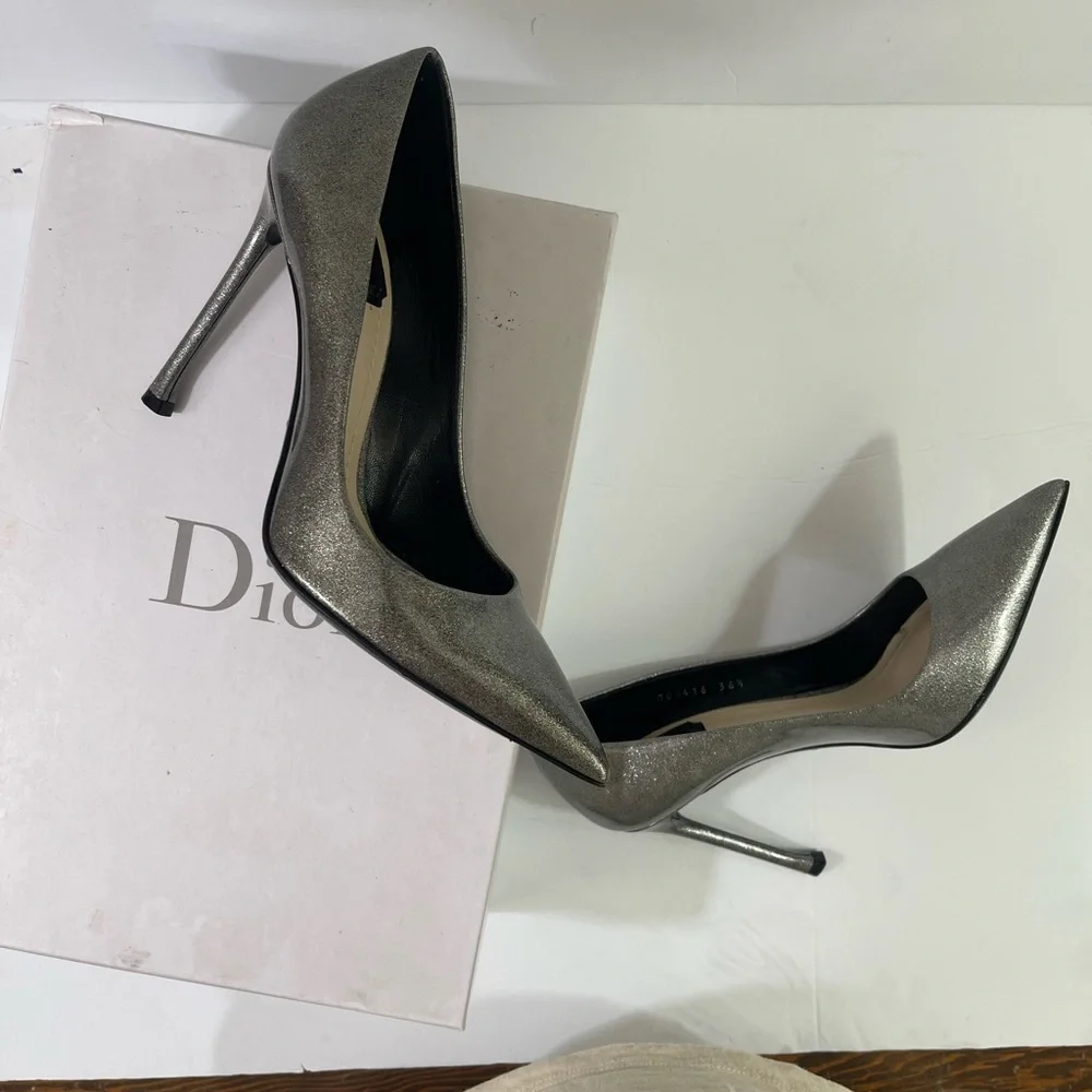 Dior Essence Women's Shimmering Silver Heels